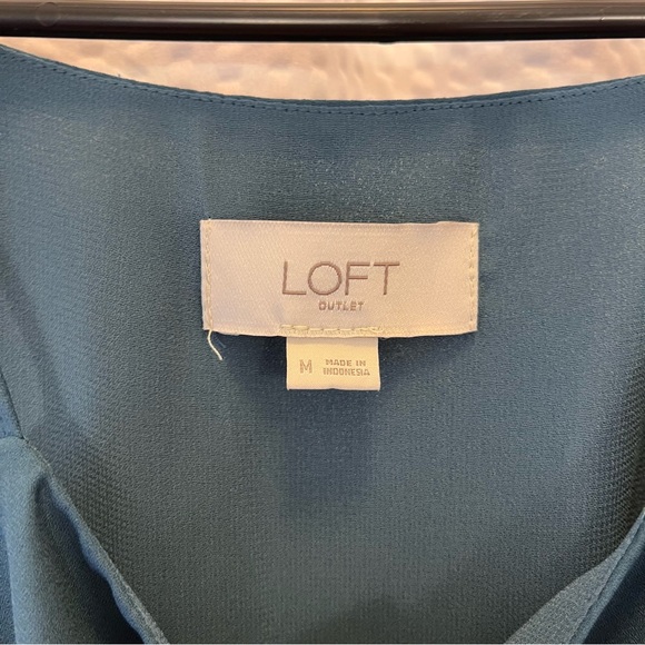 LOFT Teal High Neck Tank Camisole Size Medium - Picture 2 of 3